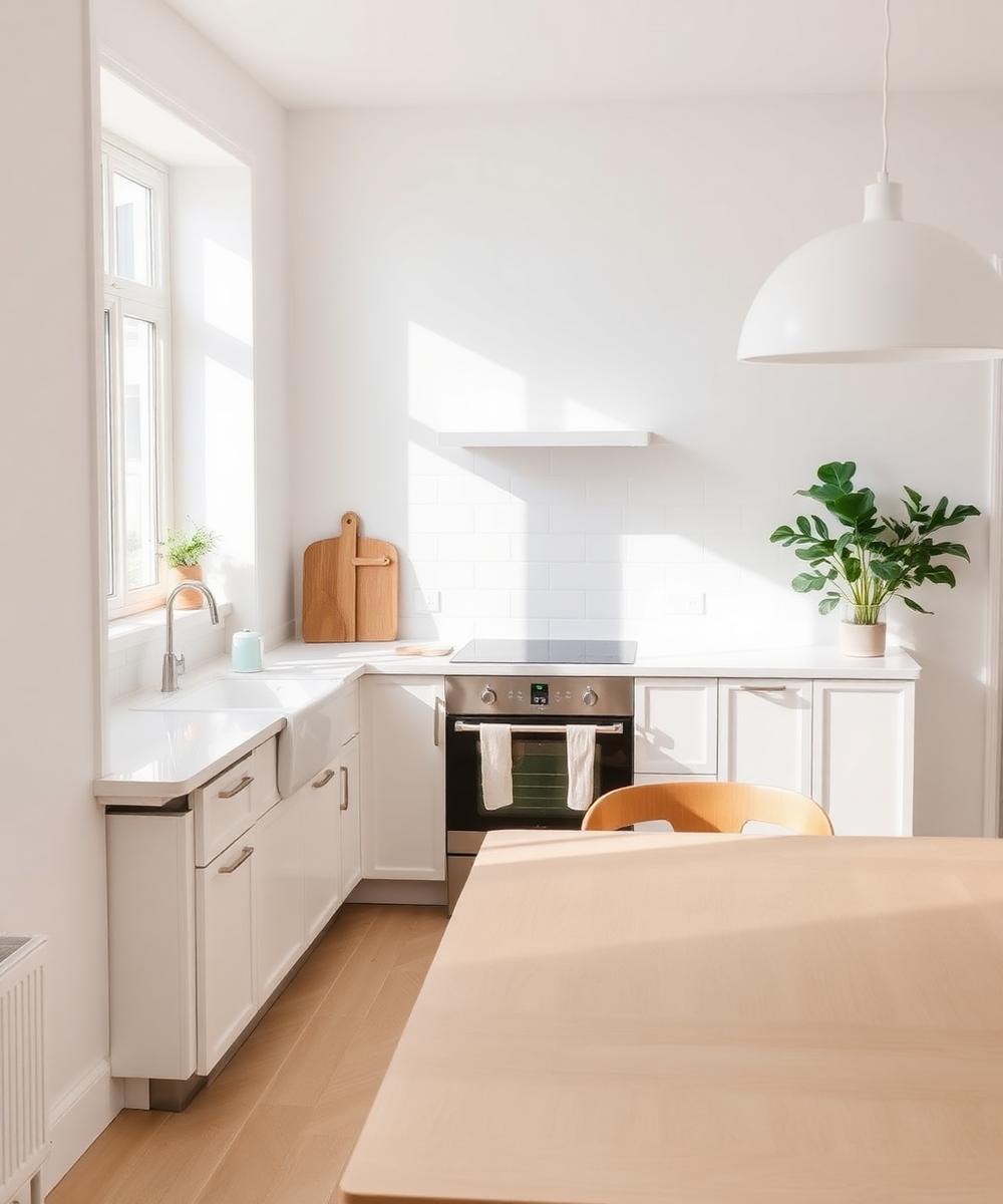 Ljust och rent skandinaviskt kök